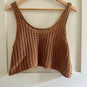 Wild Fable women’s cropped crochet tank open knit